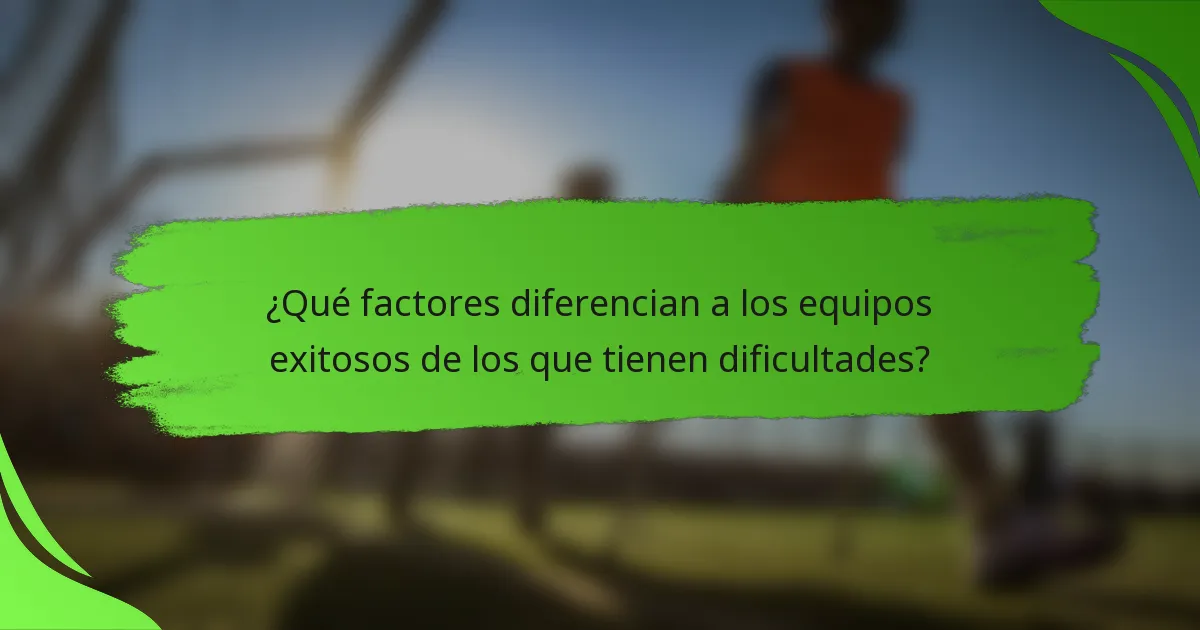 ¿Qué factores diferencian a los equipos exitosos de los que tienen dificultades?